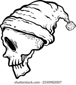 Vintage christmas skull vector image