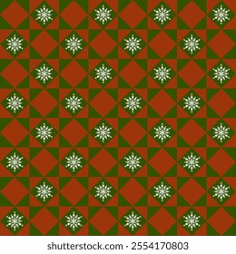 Vintage Christmas Snowflake Pattern with Geometric Design