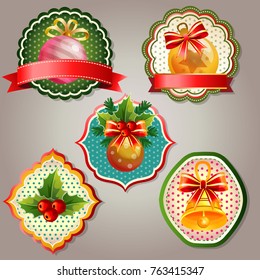 vintage christmas sticker set