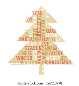 Vintage Christmas Tree on white