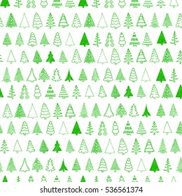 vintage Christmas tree pattern background. Vector illustration