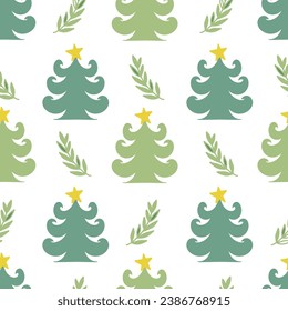 Vintage Christmas Tree seamless pattern.  Perfect for fabric, scrapbooking, wallpaper projects, and paper products.
