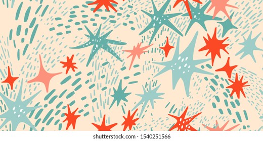 vintage christmas winter abstract simeless handrawn pattern. for backgrounds, cards, posters, textile, walls. handdravn vector objects