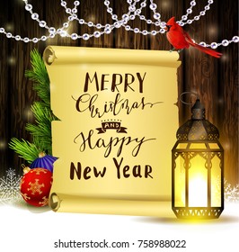Vintage Christmas wood background