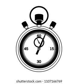 Vintage chronometer isolated in black and white