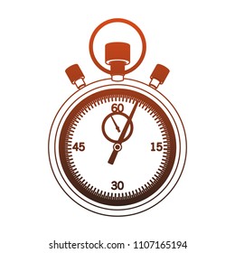 Vintage chronometer isolated red lines