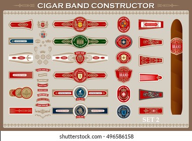 vintage cigar band set design elements stock vector royalty free 496586158 shutterstock