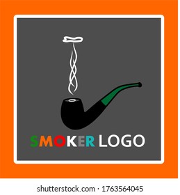 vintage cigarette and smoke logo vector design 