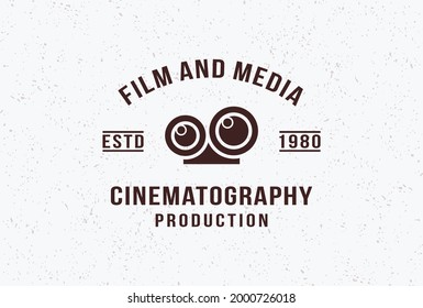 vintage cinema production logo design