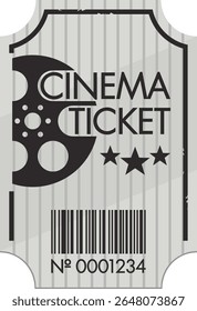 Vintage cinema ticket vector illustration