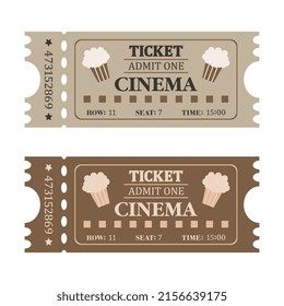 Vintage cinema tickets. Admit one ticket	