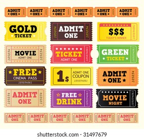 Vintage cinema tickets. BIG COLLECTION. On movie or to Theater? Use my tickets! 12 DIFFERENT VARIANTS.