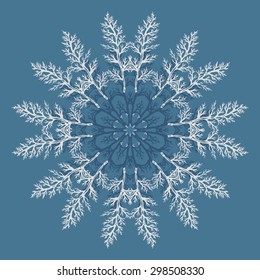 Vintage circle border with hand drawn leaf Yarrow