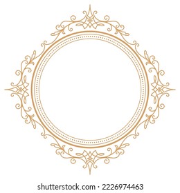 Vintage Circle frame round flourish label vector