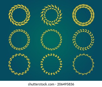 Vintage circle frames set