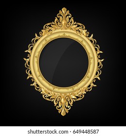 Vintage Circle Gold Picture Frame