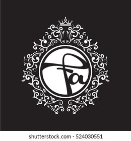 vintage circle initial letter logo 