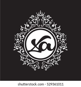 vintage circle initial letter logo