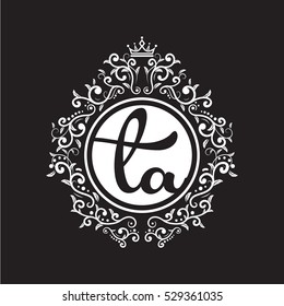 vintage circle initial letter logo