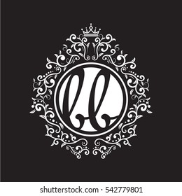 vintage circle initial letter logo