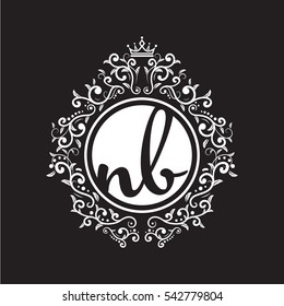 vintage circle initial letter logo