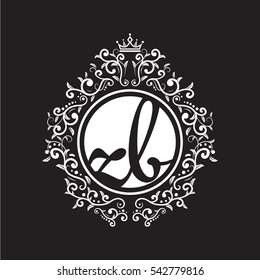vintage circle initial letter logo