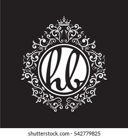 vintage circle initial letter logo