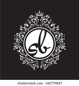 vintage circle initial letter logo