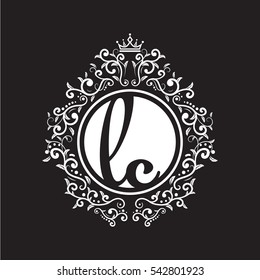 vintage circle initial logo