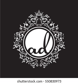 vintage circle initial logo