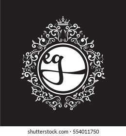vintage circle initial logo