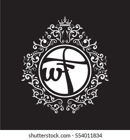 vintage circle initial logo