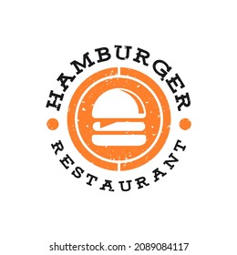 Vintage Circle Logo For Burger Restaurant