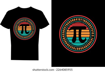 Vintage Circle Pi day t-shirt design