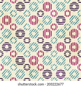 vintage circle seamless pattern with paper effect
