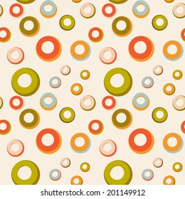 Vintage circles seamless colorful vector background