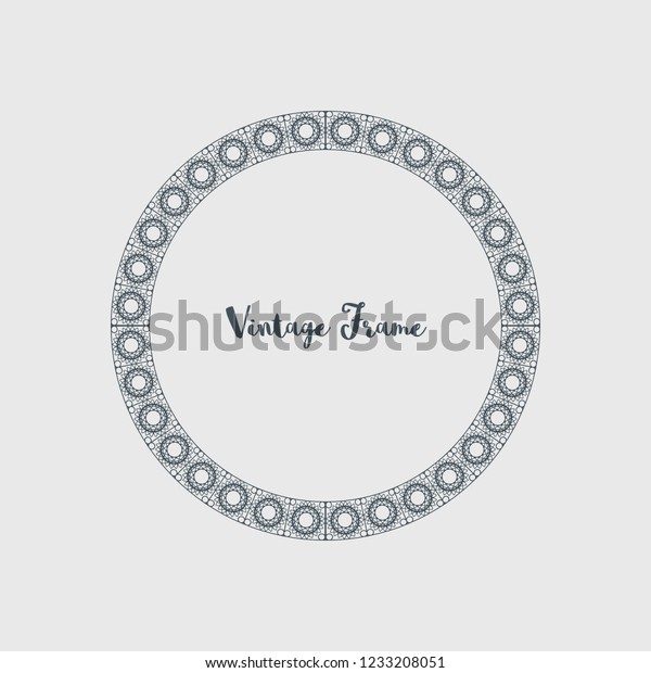 Vintage circular frame of mosaic\
border. Vector retro design elements and filigree\
decorations