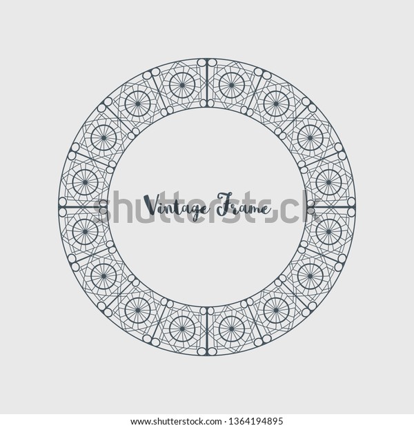 Vintage circular frame of mosaic
border. Vector retro design elements and filigree
decorations
