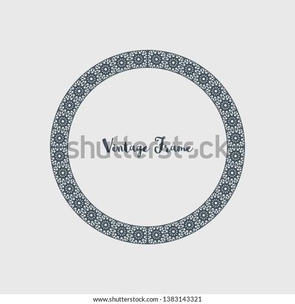 Vintage circular frame of mosaic\
border. Vector retro design elements and filigree\
decorations
