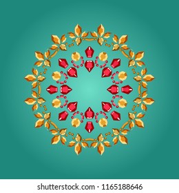 Vintage circular pattern, jewelry. Vector illustration.