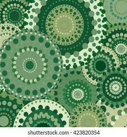 vintage circular retro ornament vector natural background green