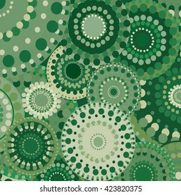 vintage circular retro ornament vector natural background green