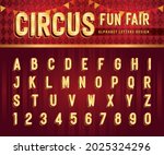 Vintage Circus Alphabet Letters and numbers, Carnival circus funfair letters, Retro Alphabet with shadow font, Condensed shadow Letters set for Festival, Classical Party, Promotion, Fun Fair