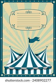 Vintage Circus Background Illustración Retro Vintage. Fondo multicolor.	
