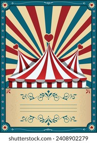 Vintage Circus Background Illustration Retro Vintage. Multicolor Background.	
