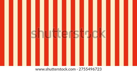 Vintage circus background with red and white stripes. Retro carnival pattern with repeating beams. Classic circus tent design for festive posters and banners.