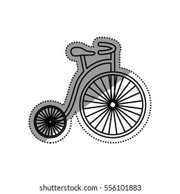 vintage circus bicycle icon vector illustration graphic design