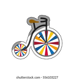 vintage circus bicycle icon vector illustration graphic design