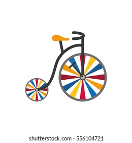vintage circus bicycle icon vector illustration graphic design
