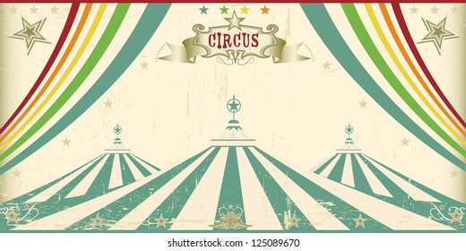 Vintage circus card. An invitation card for your circus company.